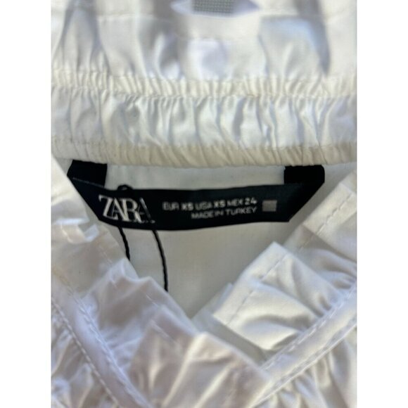 NWT Zara Women's White Oversized Poplin Shirt Long Sleeve Button Front Size XS - Picture 5 of 9